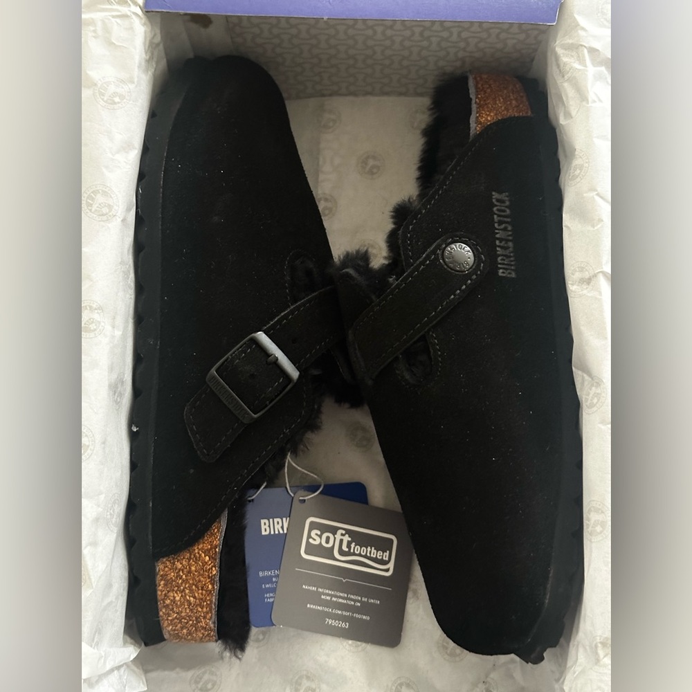 Birkenstock Boston shearling in black